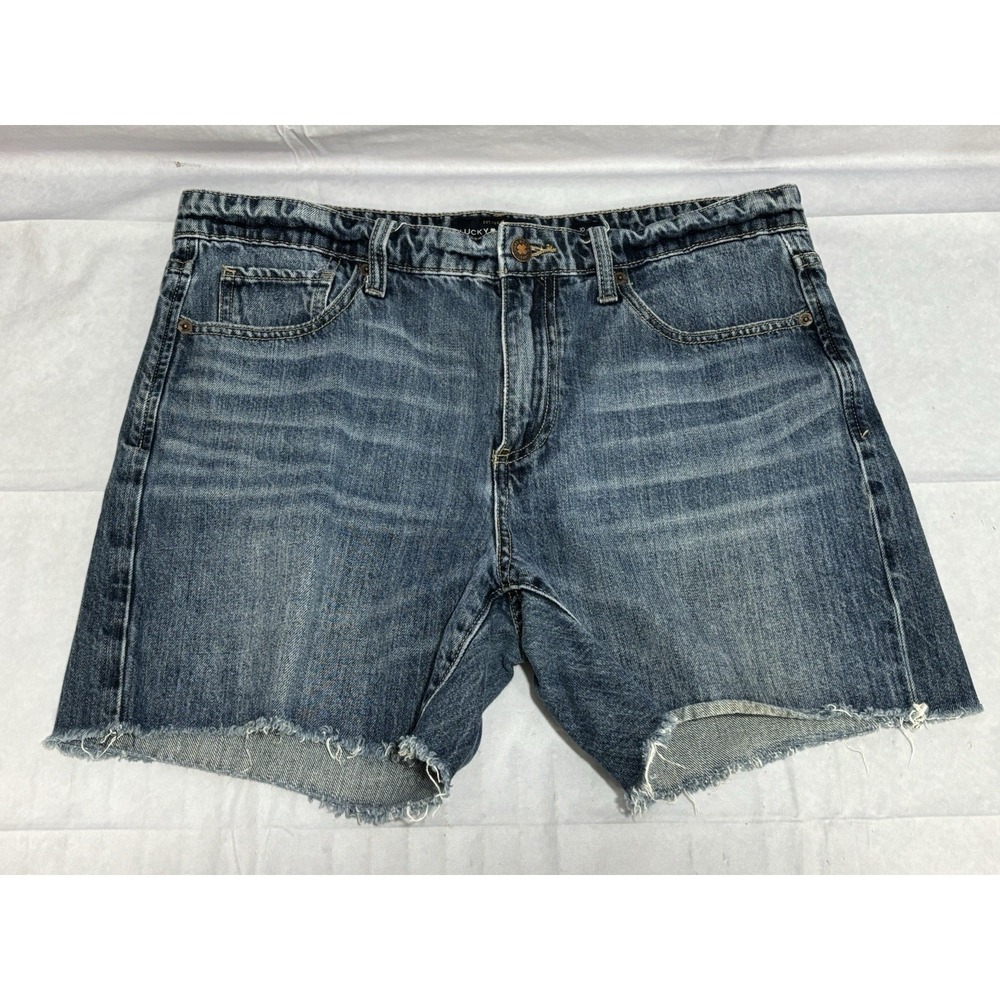 Lucky Brand Denim Shorts Size 10/30 Blue Jean‎ Boyfriend Distressed Stonewashed